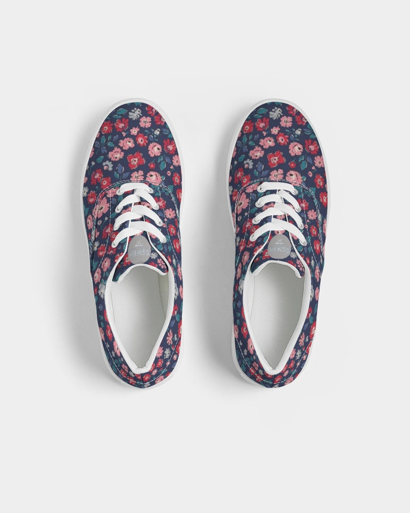 Midnight blue pretty glance.  Women's Lace Up Canvas Shoe