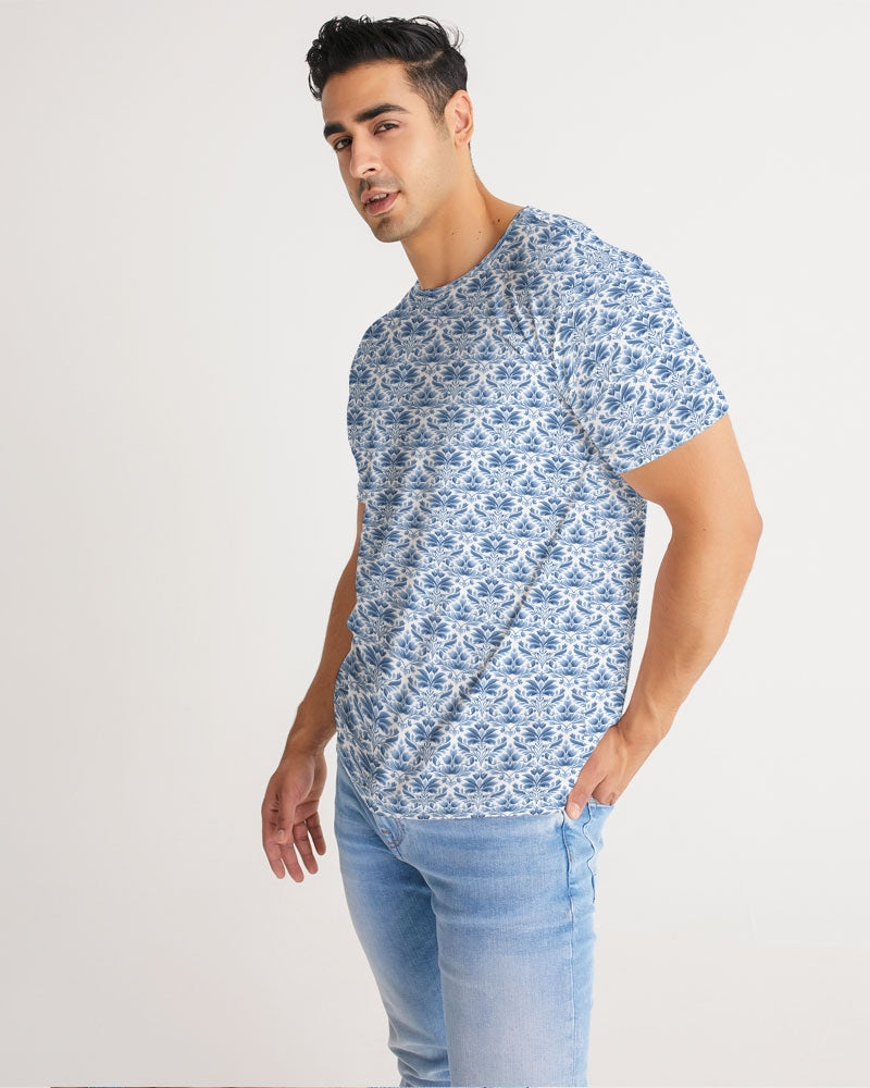 light blue Royal patten  Men's All-Over Print Tee