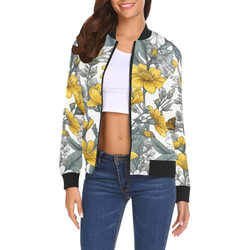 All Over Print Bomber Jacket for Women ( H19)