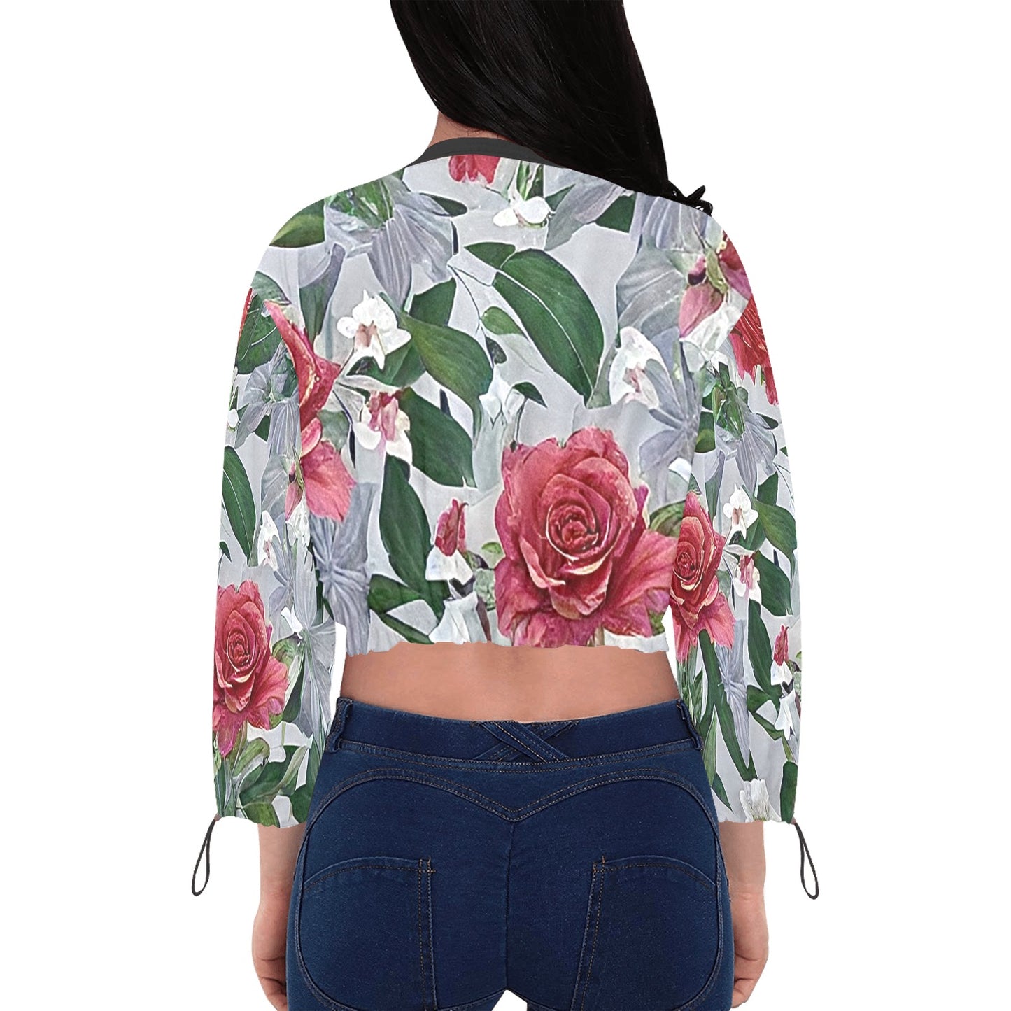 Women's Chiffon Cropped Jacket (Model H30)