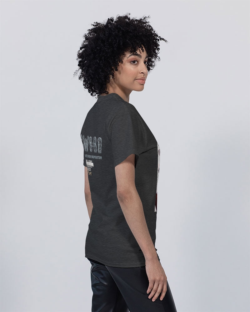 Beautiful black silver grey hair blossom women Unisex Tee | Champion