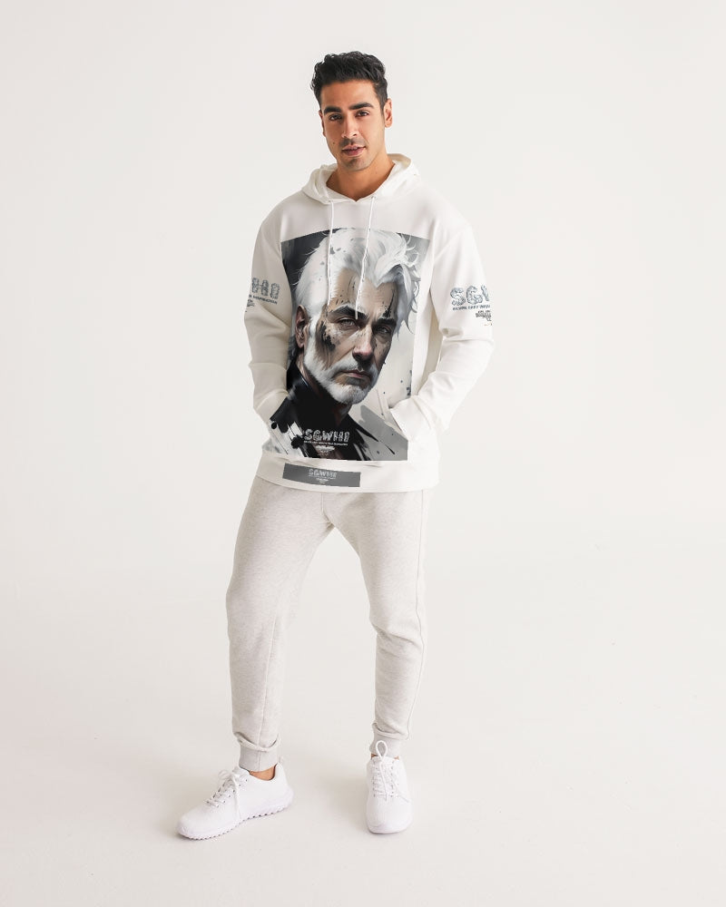 White silver grey fox King Men's All-Over Print Hoodie