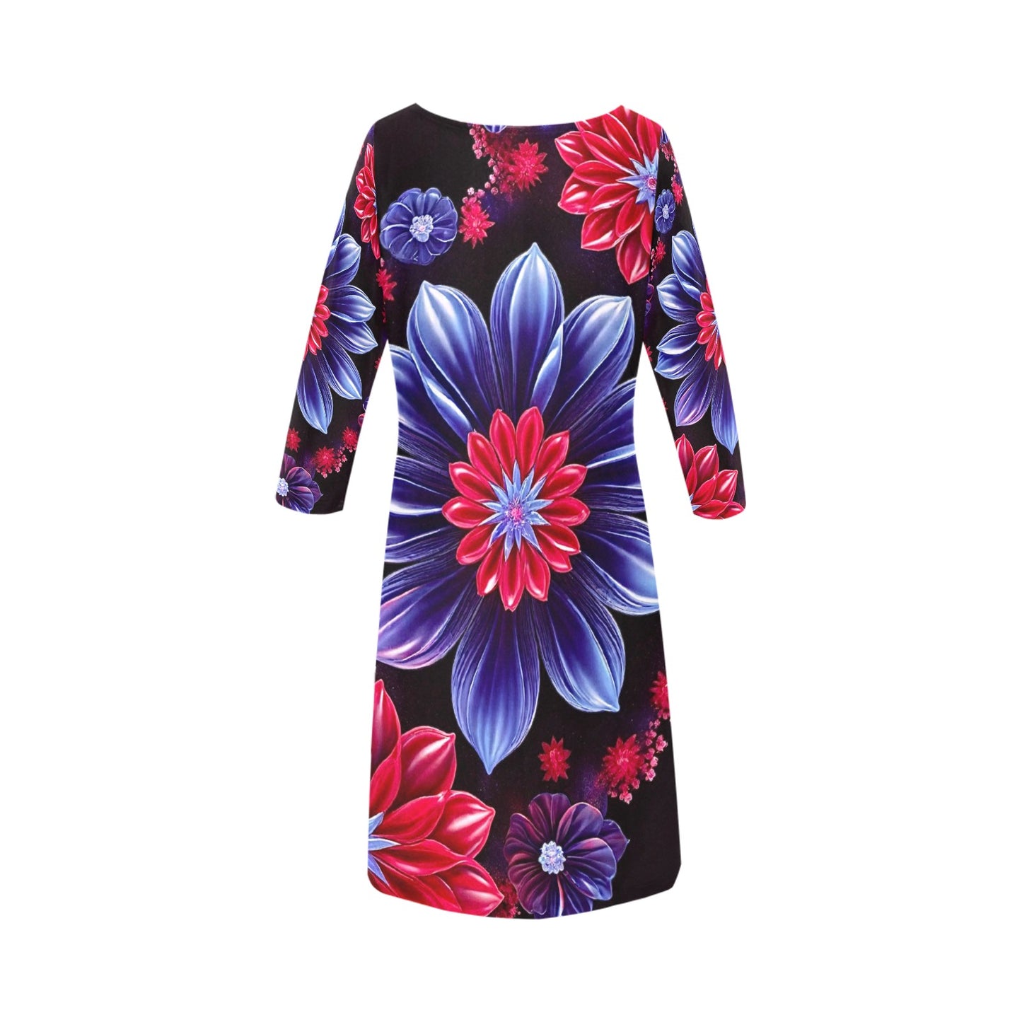 Women's Loose Round Neck Dress (Model D22)