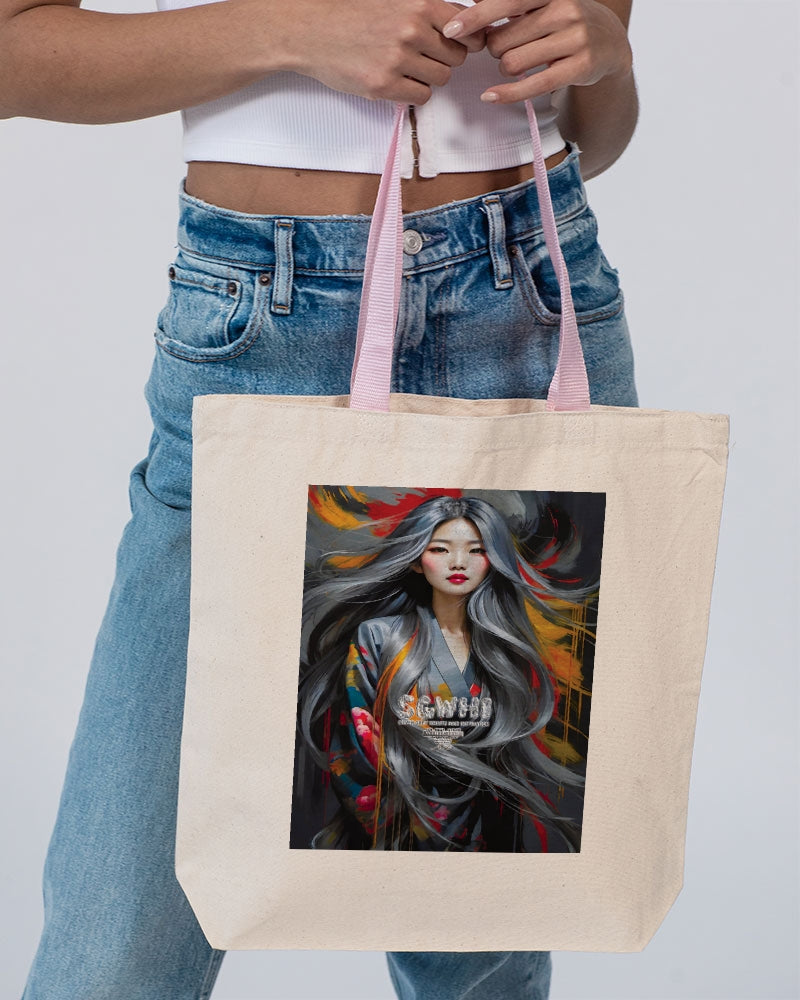 This is part three of a three part collection  Canvas Tote with Contrast-Color Handles | Q-Tees