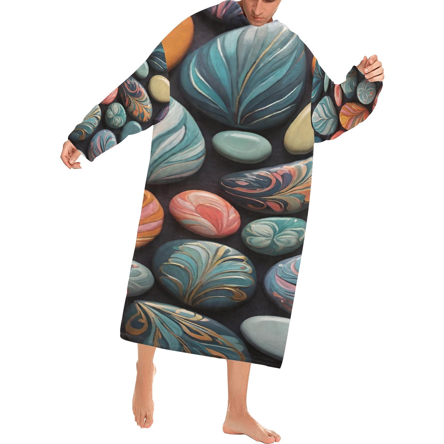 Blanket Robe with Sleeves for Adults