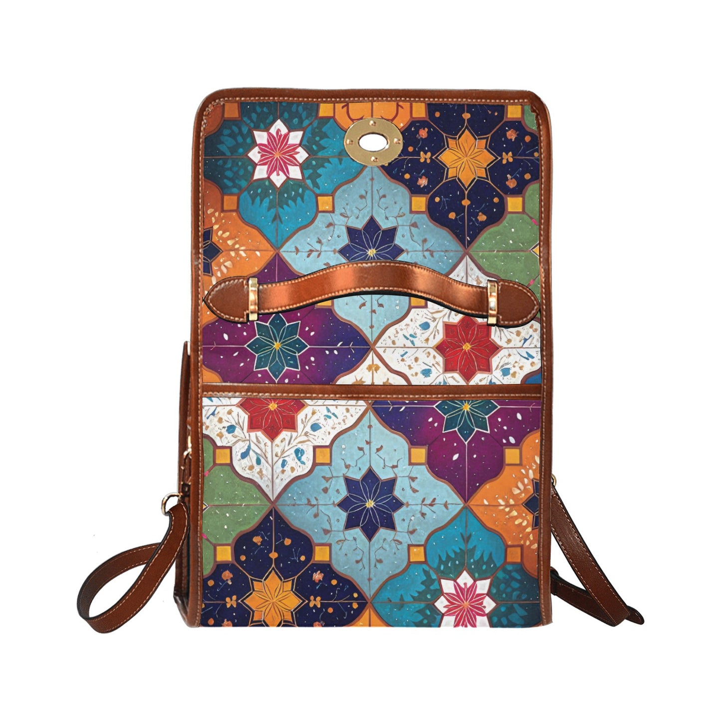 Waterproof Canvas Bag-Brown (All Over Print) (1641)