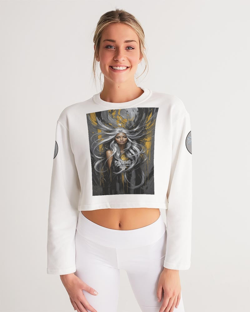 Black Sister Collection [Part 2 ] Women's All-Over Print Cropped Sweatshirt