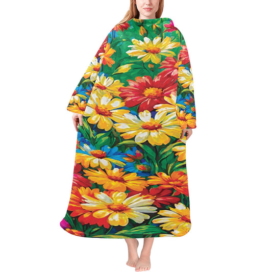 Blanket Robe with Sleeves for Adults