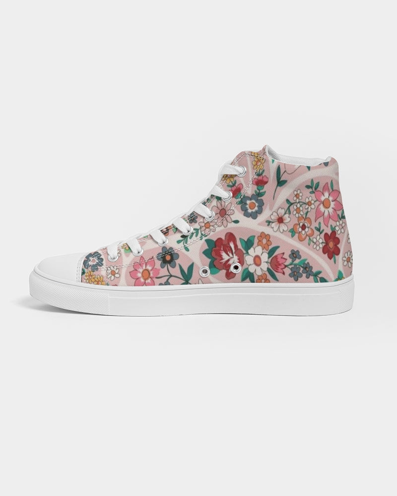 Pink abstract Pretty Sisters Women's Hightop Canvas Shoe