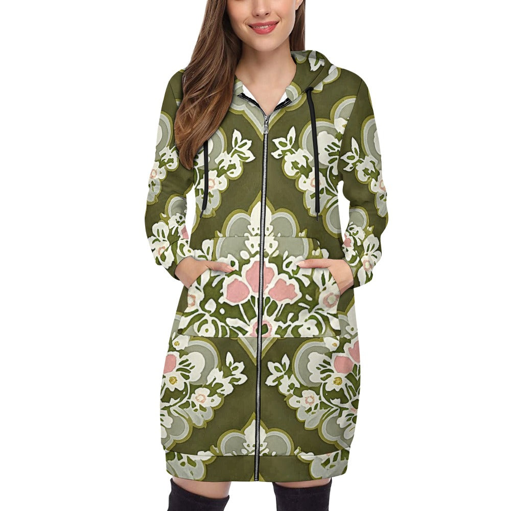 Women's full print long Hoodie