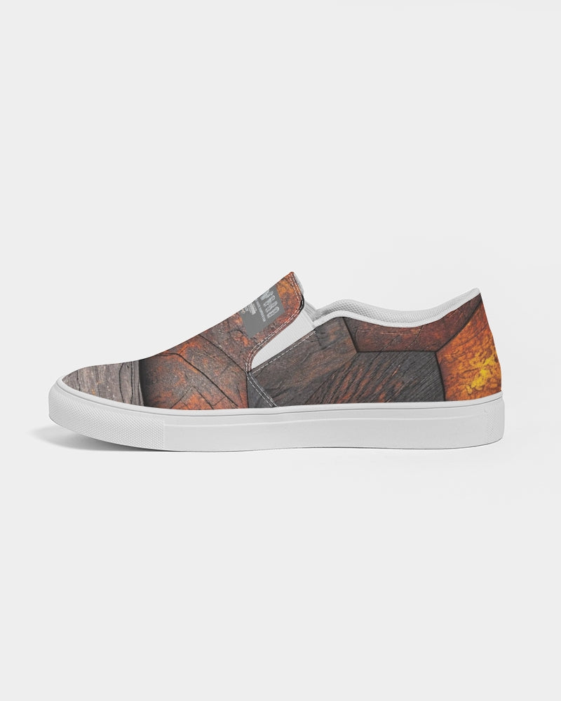 Cool stone hexagon patten 3D Men's Slip-On Canvas Shoe