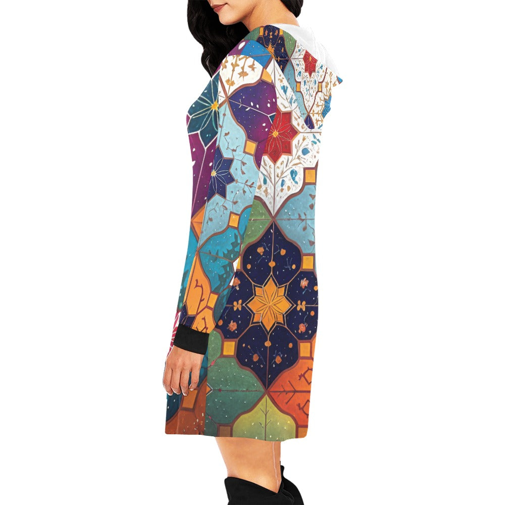 Women's All Over Print Hoodie Mini Dress (H27)