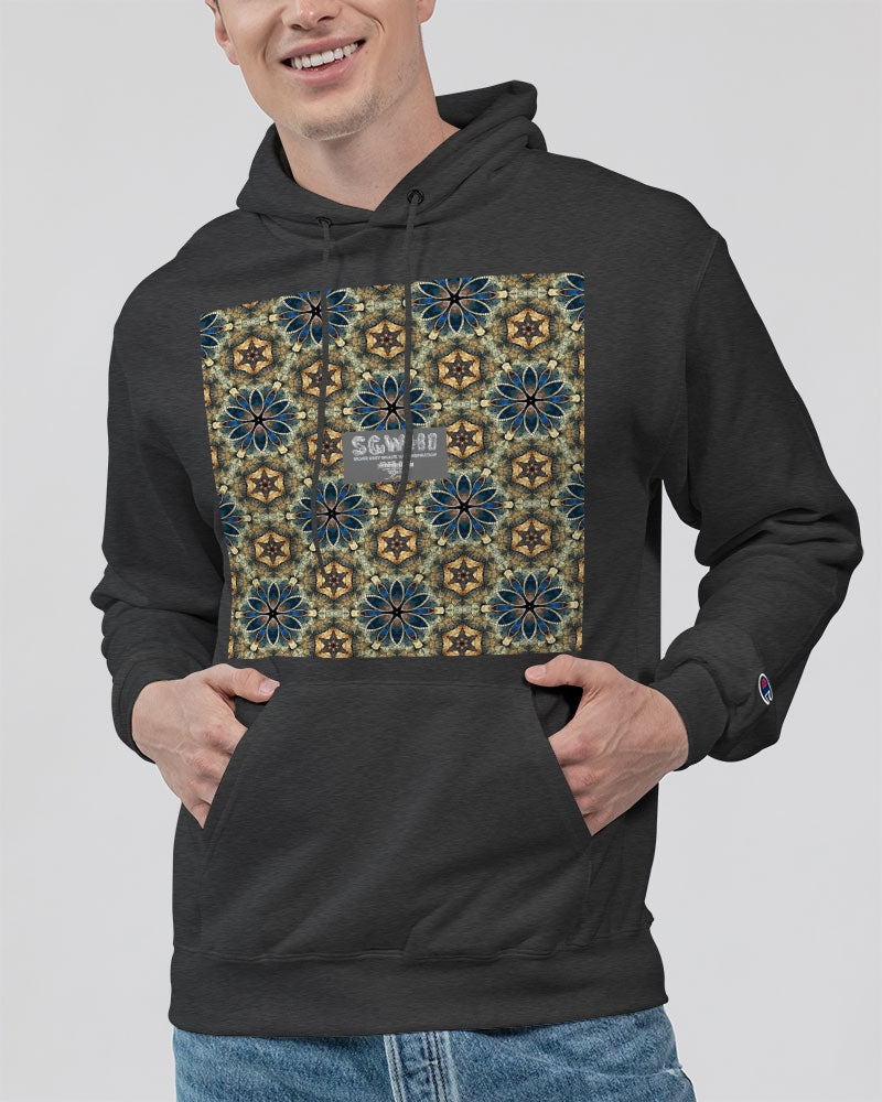 Green & Dark Blue almost star pattern. Unisex Hoodie | Champion