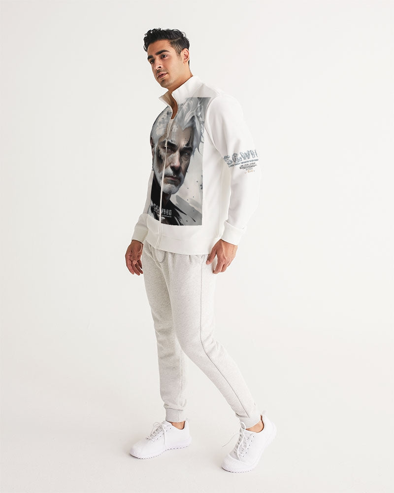 White silver grey fox King Men's All-Over Print Track Jacket