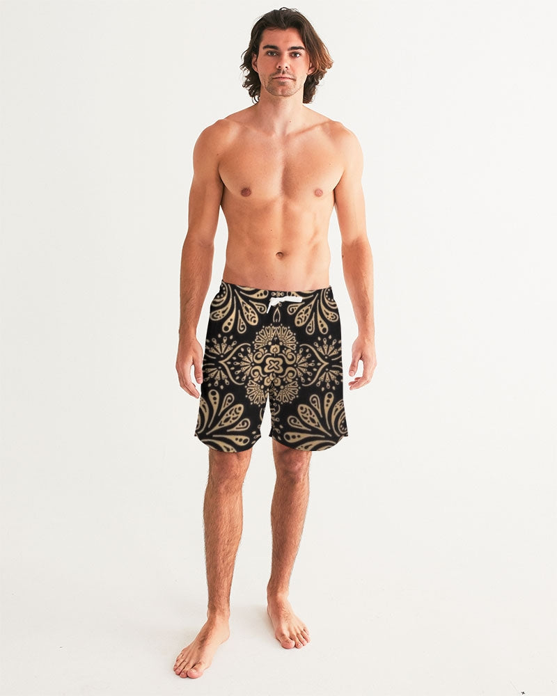 Man of Elegance Men's All-Over Print Swim Trunk