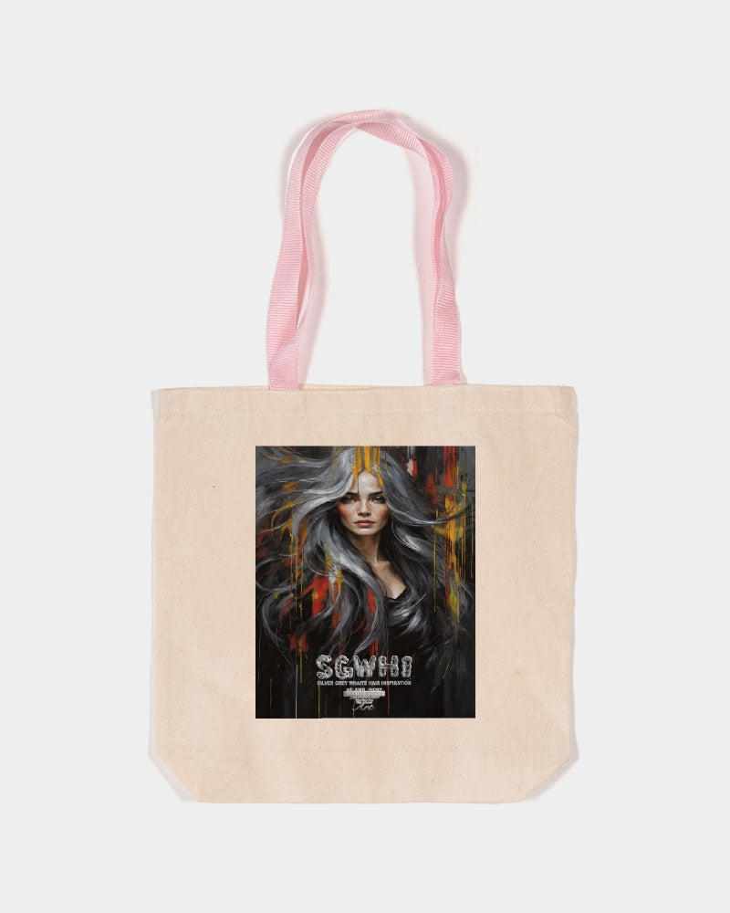 Beautiful white Sister [Part two collection] Canvas Tote with Contrast-Color Handles | Q-Tees