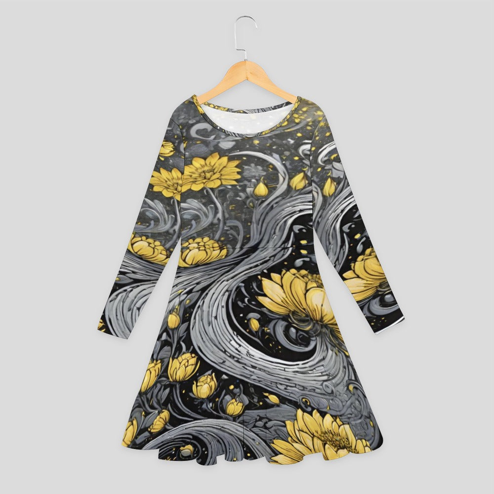 Girls' long sleeve dress