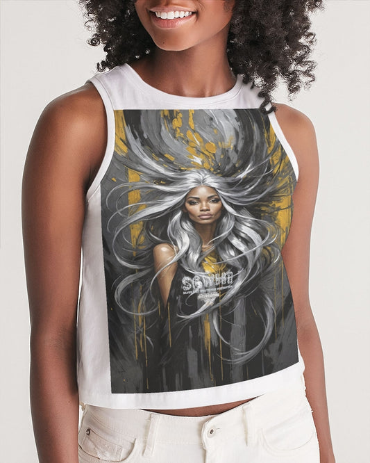 Black Sister Collection [Part 2 ] Women's All-Over Print Cropped Tank