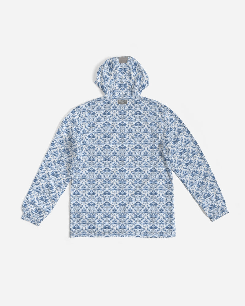 light blue Royal patten  Men's All-Over Print Windbreaker