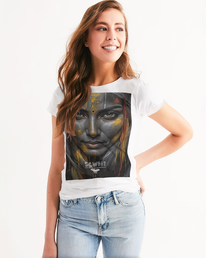 South Asian silver grey white hair sisters portrait [3] Women's All-Over Print Tee