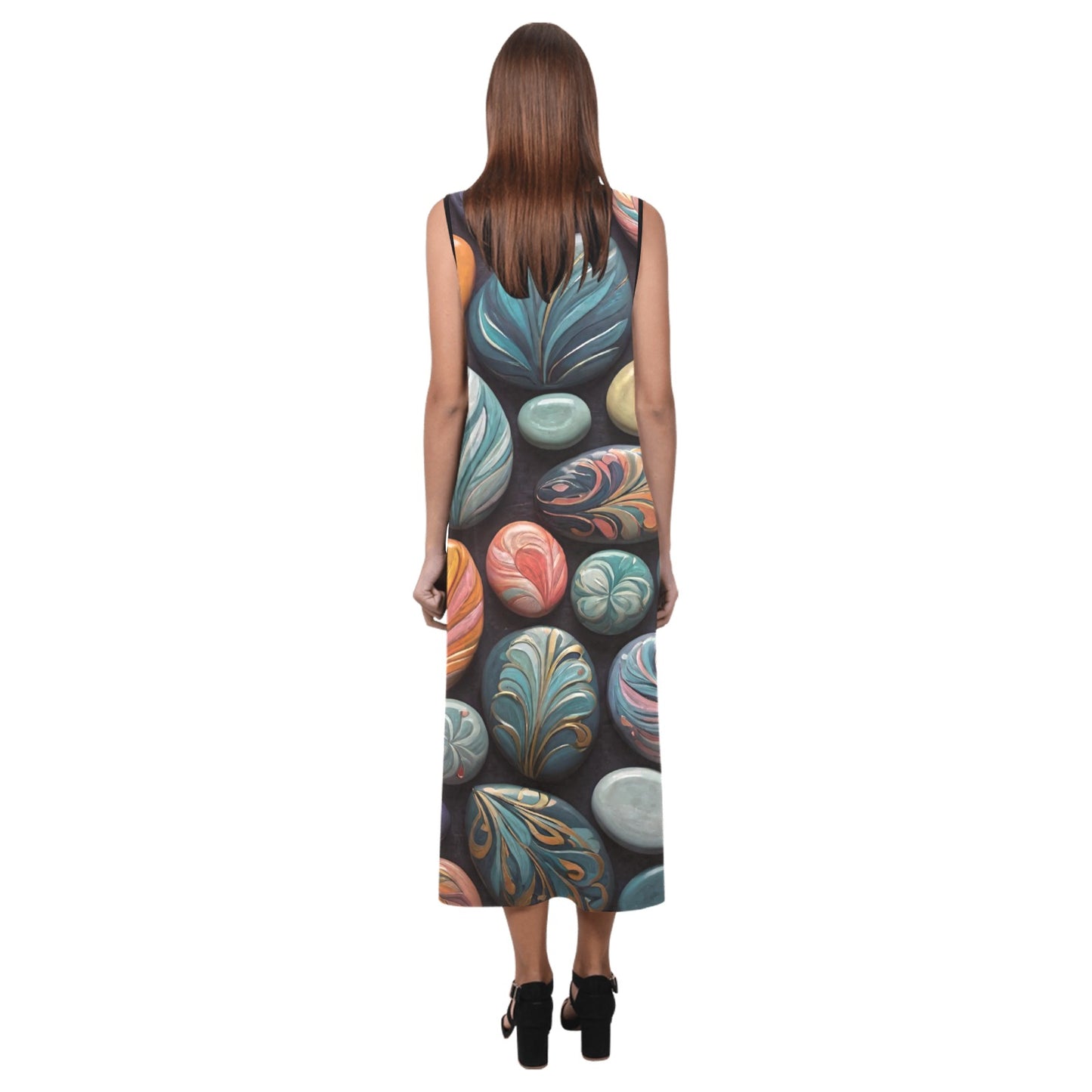 Sleeveless Open Fork Long Dress (Model D08)