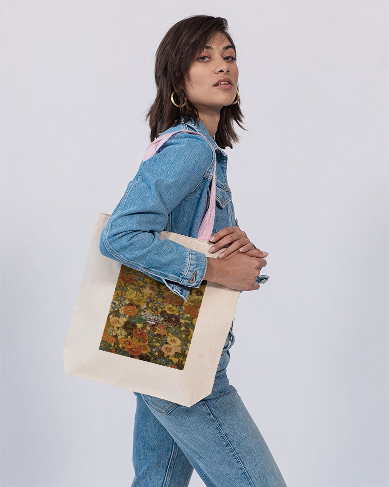 Autumn play Canvas Tote with Contrast-Color Handles | Q-Tees