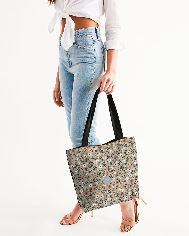 Busy and pretty Canvas Zip Tote