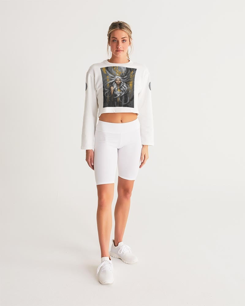 Black Sister Collection [Part 2 ] Women's All-Over Print Cropped Sweatshirt