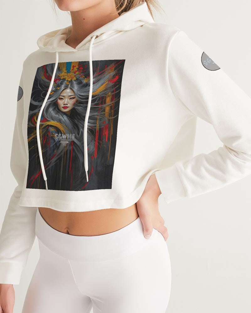 Asian collection [Part 1] Women's All-Over Print Cropped Hoodie