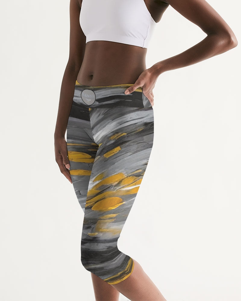 Black Sister Collection [Part 1 ] Women's All-Over Print Mid-Rise Capri