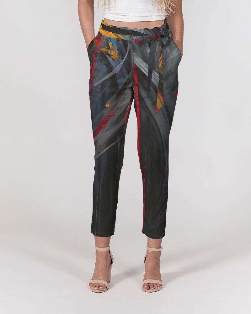 Asian collection [Part 1] Women's All-Over Print Belted Tapered Pants