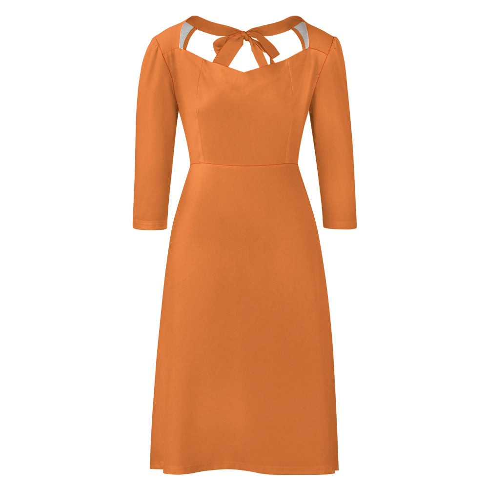 Tangelo Knot Flare Dress