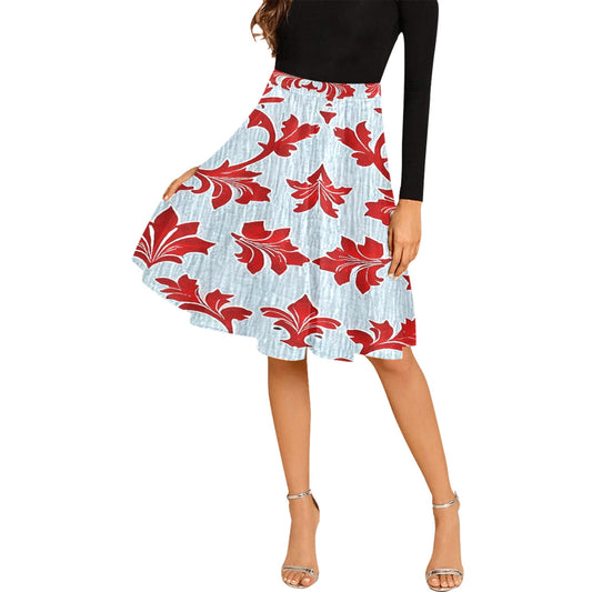 Women's Pleated Midi Skirt (Model D15)