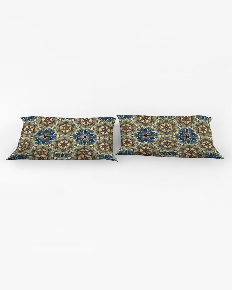 Green & Dark Blue almost star pattern. King Pillow Case