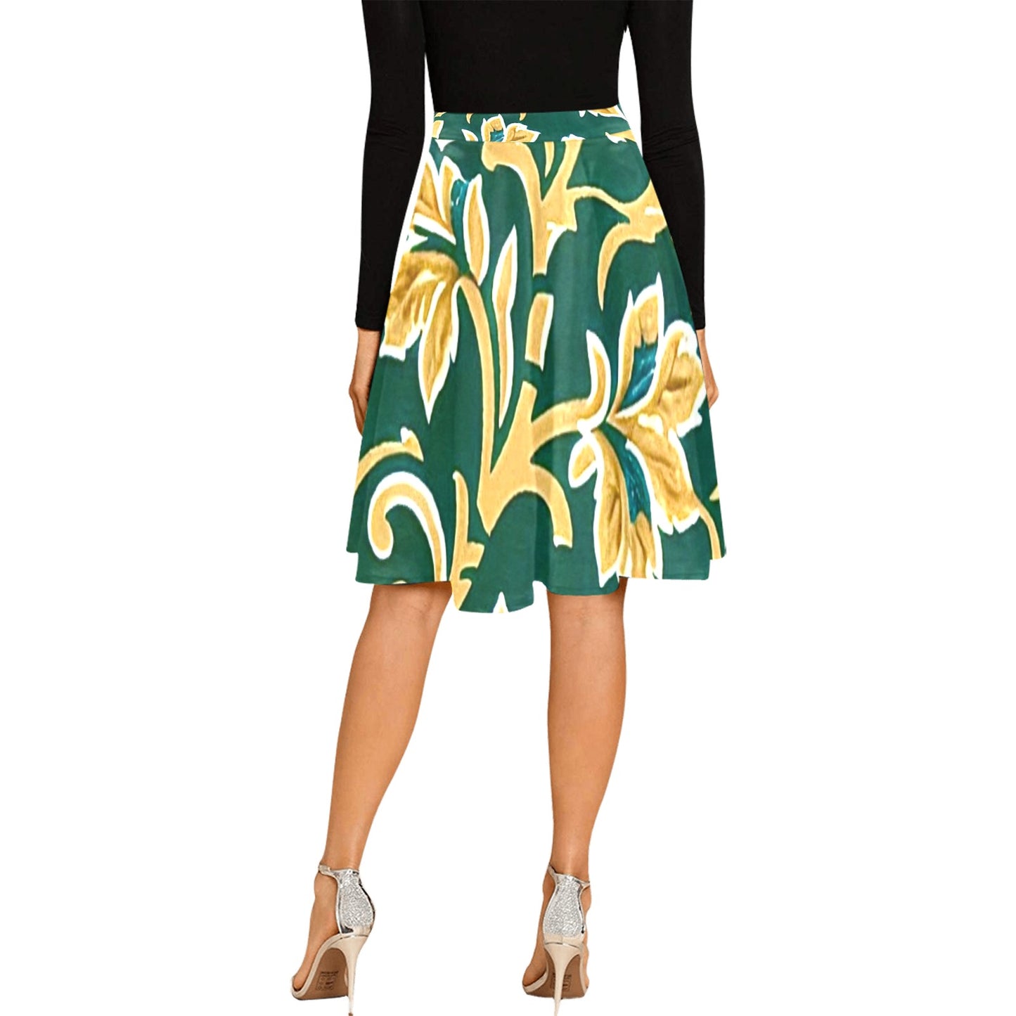 Women's Pleated Midi Skirt (Model D15)