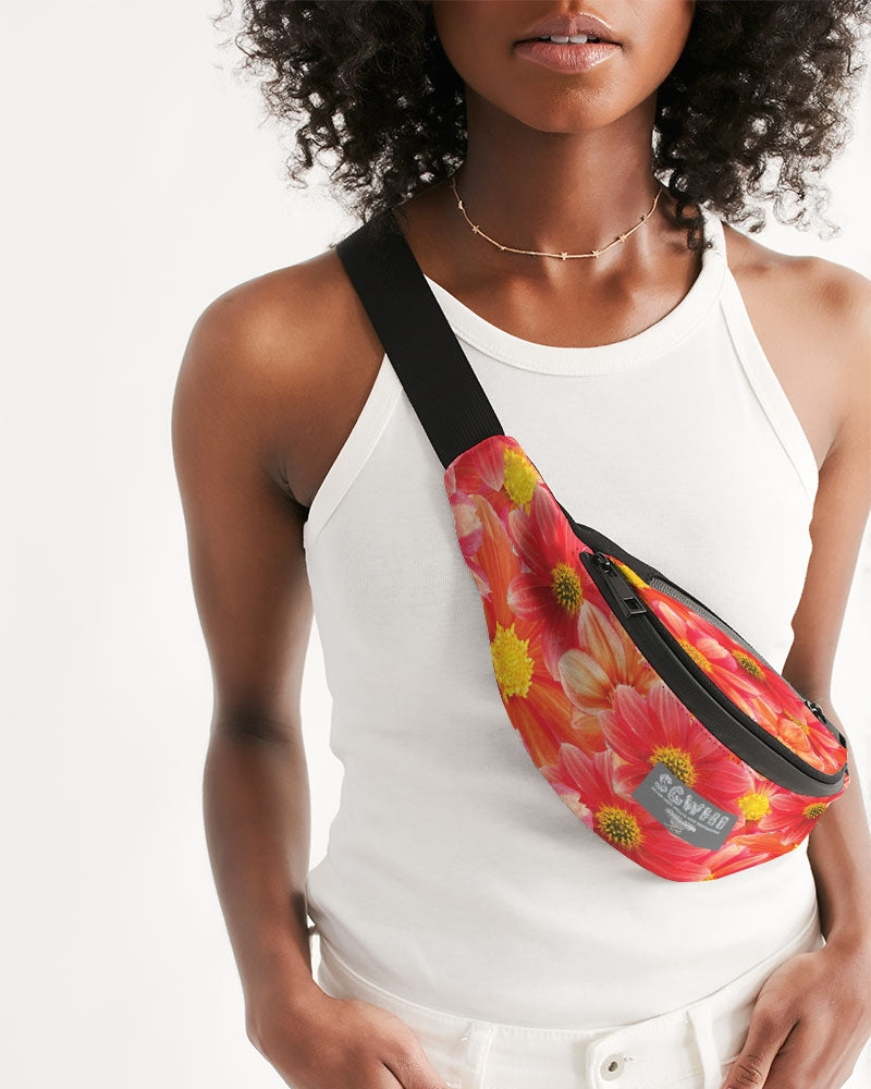 Beautiful blood orange flower design Crossbody Sling Bag