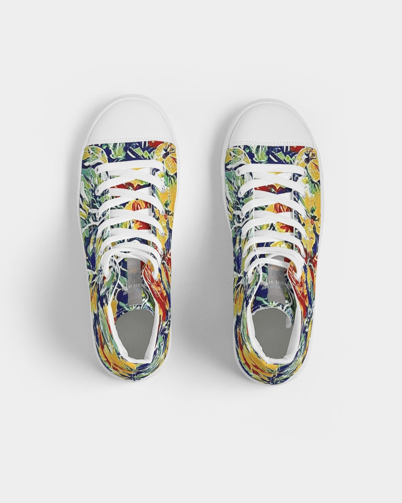 Painted floor design Women's Hightop Canvas Shoe