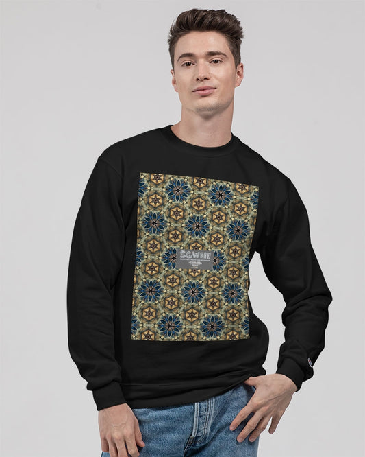 Green & Dark Blue almost star pattern. Unisex Sweatshirt | Champion