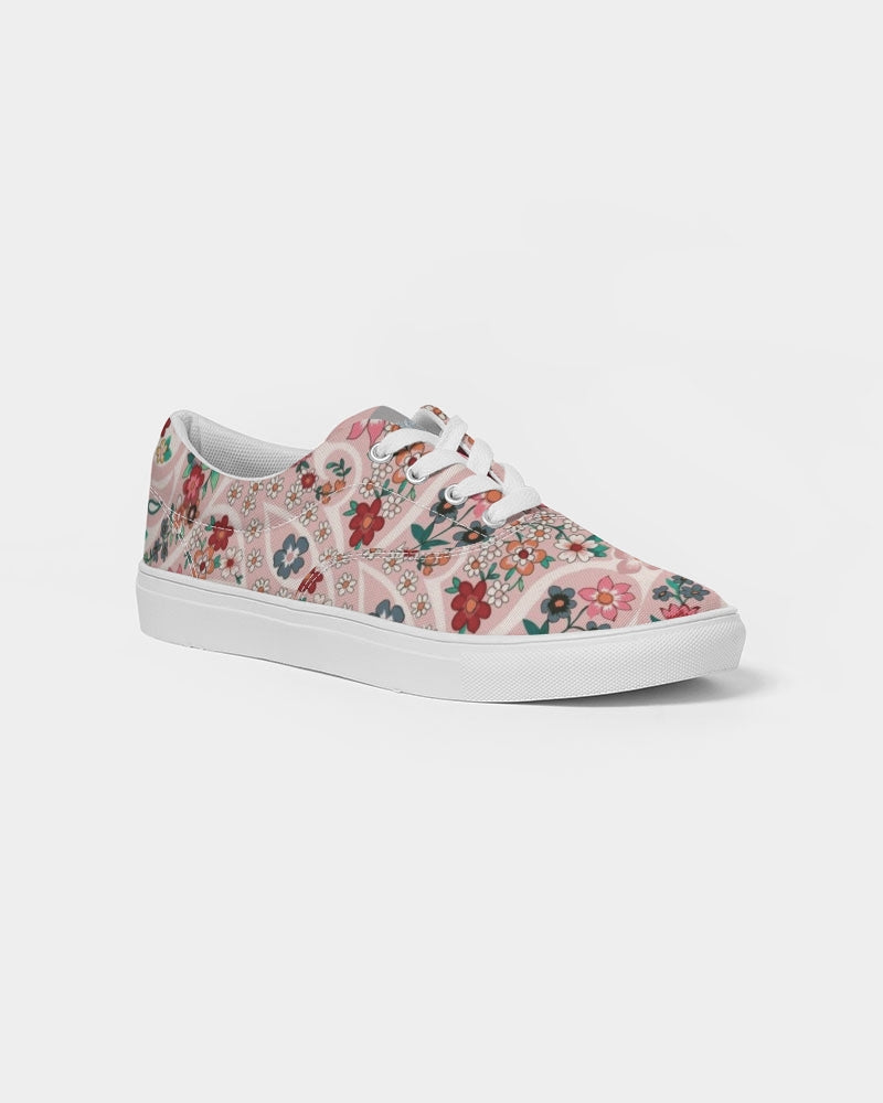 Pink abstract Pretty Sisters Women's Lace Up Canvas Shoe