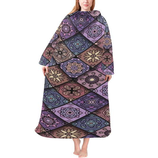 Blanket Robe with Sleeves for Adults