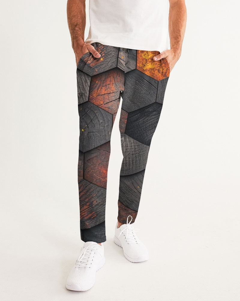 Cool stone hexagon patten 3D Men's All-Over Print Joggers