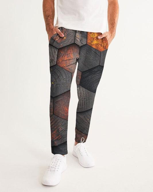 Cool stone hexagon patten 3D Men's All-Over Print Joggers