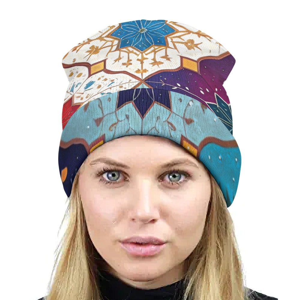 Full printed knitted hat