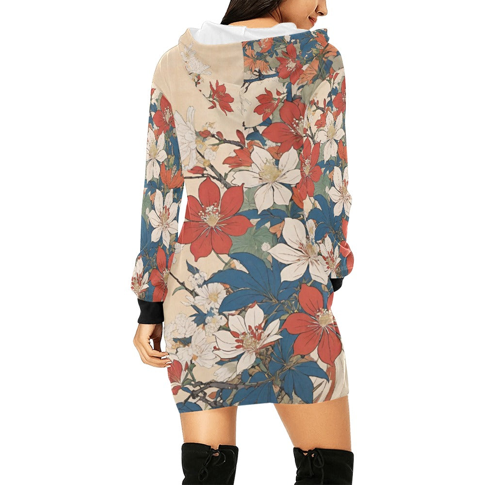 Women's All Over Print Hoodie Mini Dress (H27)