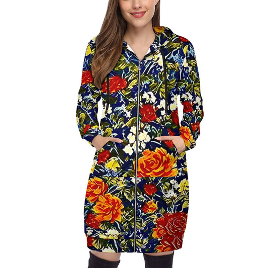 Women's full print long Hoodie