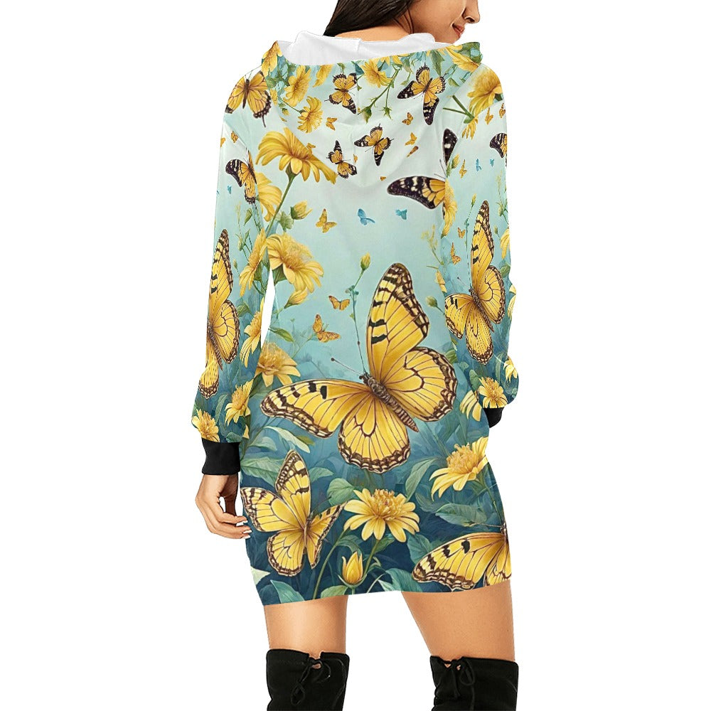 Women's All Over Print Hoodie Mini Dress (H27)