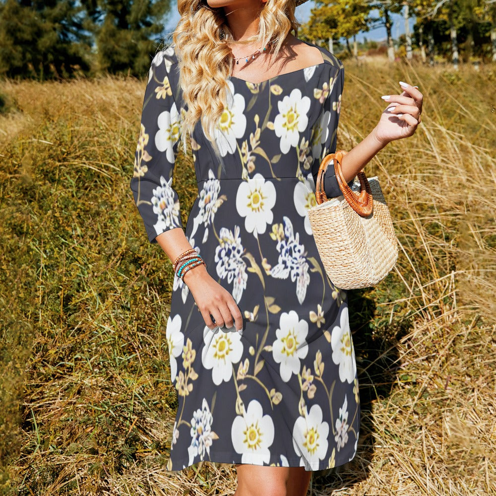 Sweetheart Knot Flare Dress