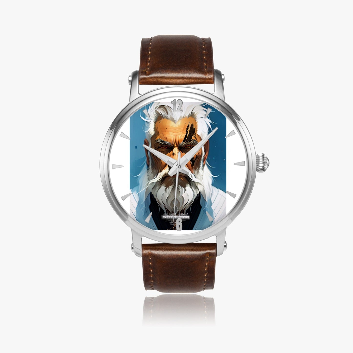 Silver bearded warrior 46mm Unisex Automatic Watch (Silver)