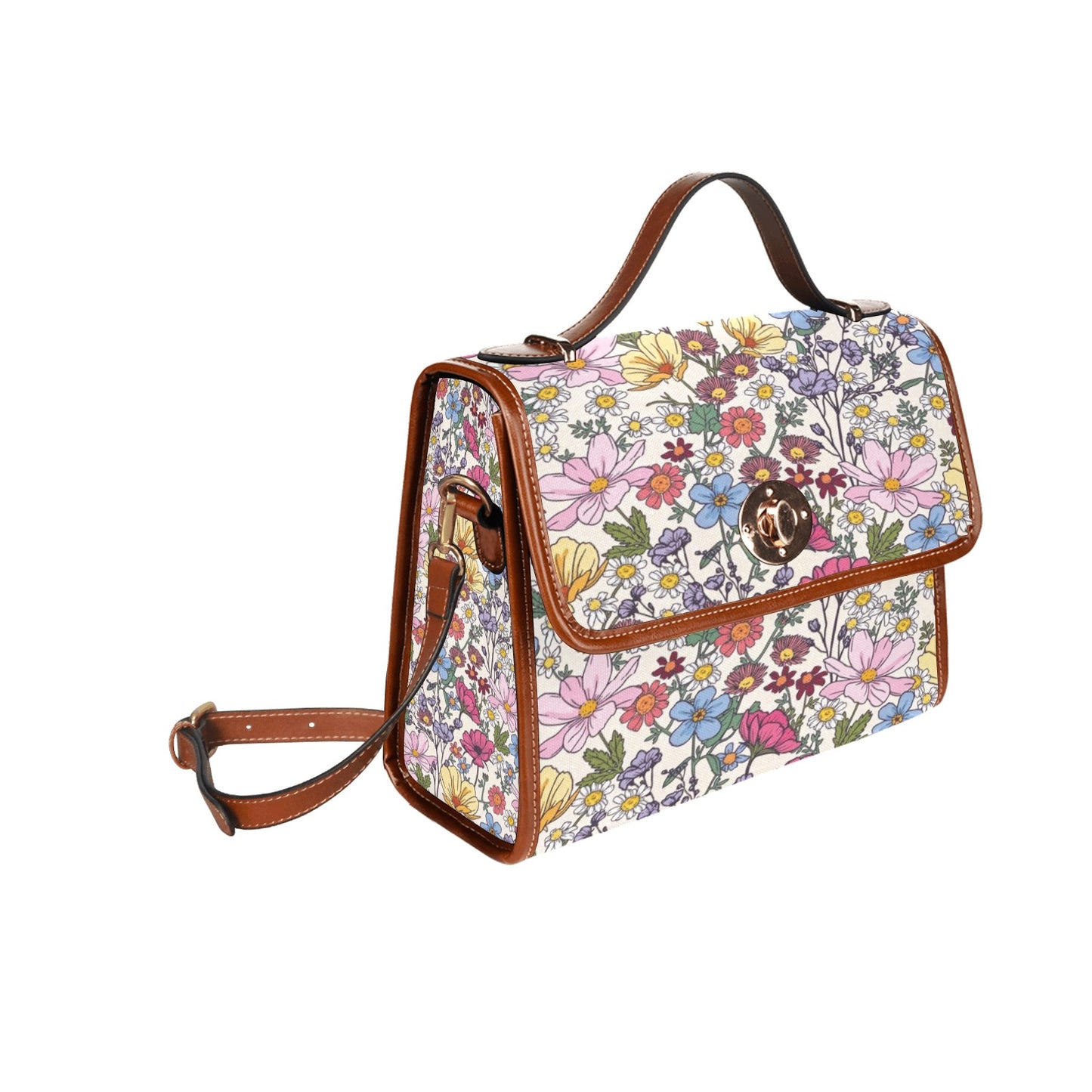 Waterproof Canvas Bag-Brown (All Over Print) (1641)