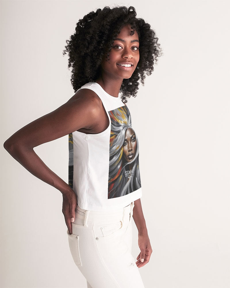 Black Sister Collection [Part 1 ] Women's All-Over Print Cropped Tank